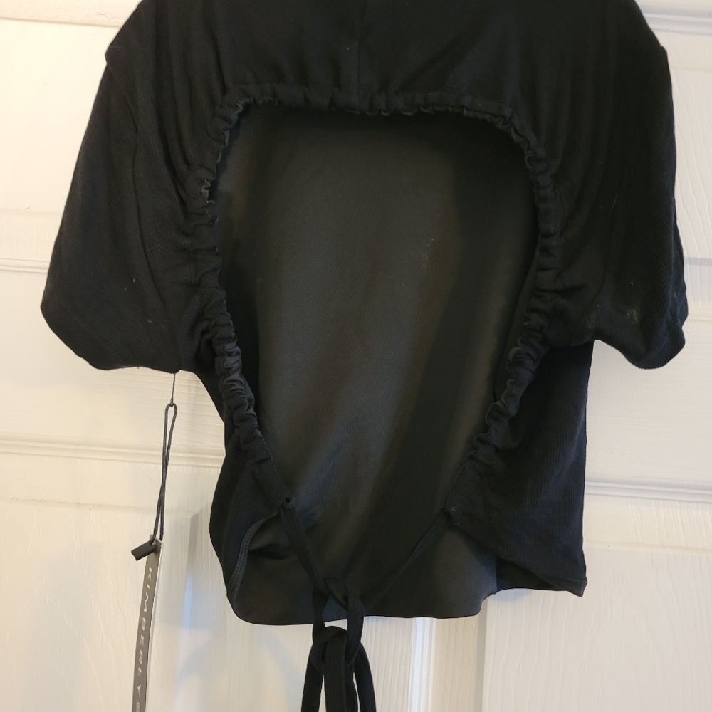 NWT Kimberly C Black Knit Crop Top Size Large - Picture 8 of 9
